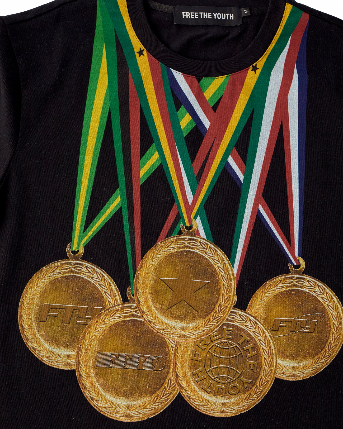 Free The Youth Medals Tee - Black