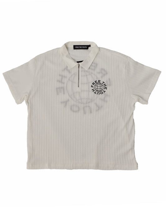 Free The Youth Polo Zip - White