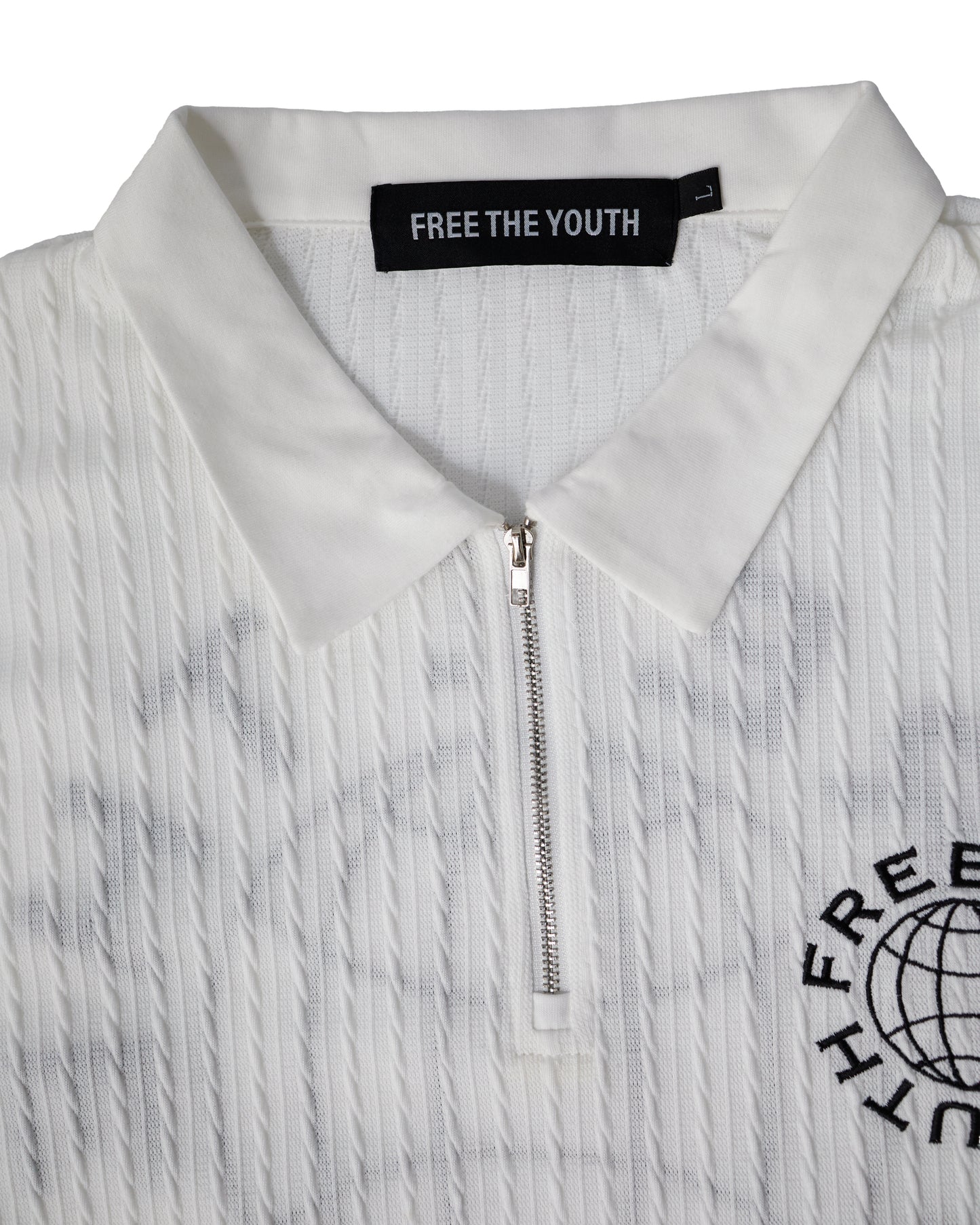 Free The Youth Polo Zip - White